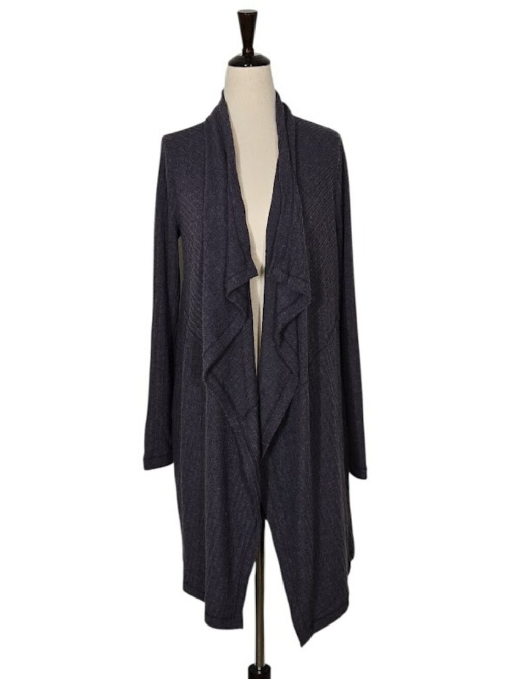 H by Bordeaux Waterfall Cardigan XS black Ribbed Longline NWT